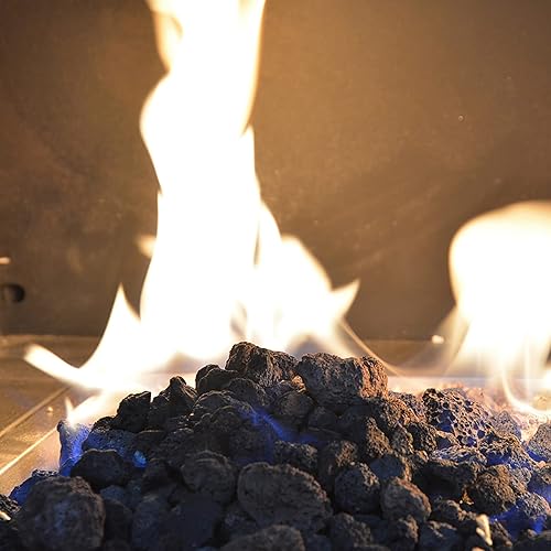 Miniatura 8 de Skyflame Gránulos de roca de lava natural de tierra negra de 5 libras para hoguera de gas  Chimenea  Juego de troncos de gas  Parrillas para