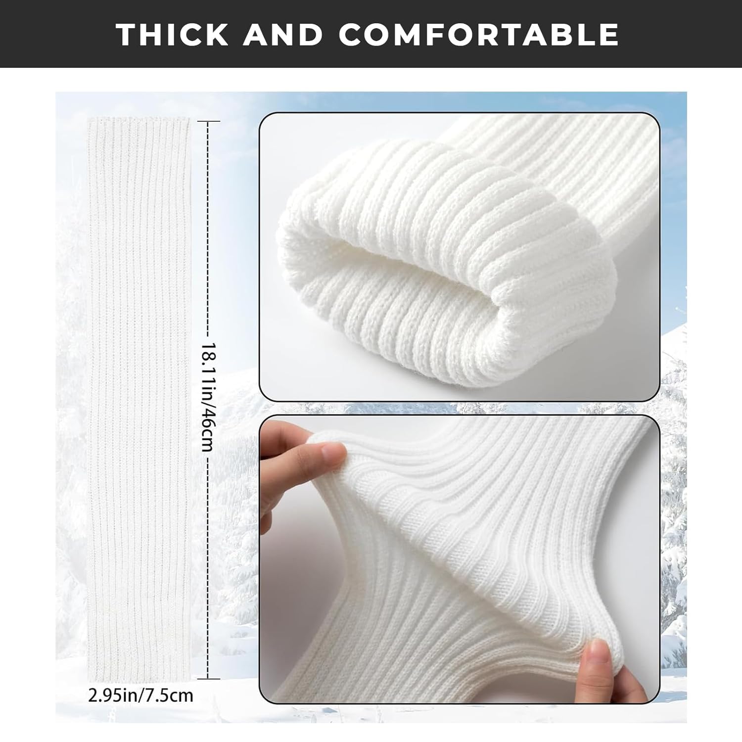 PANCA Winter Socks for Women – Woolen Stockings & Fleece Leg Warmers – Calf Length Korean Outfit Accessories – Foot Warmers for Girls, Kids, Skirt Wear – 2 Piece (White) PANCA Winter Socks for Women – Woolen Stockings & Fleece Leg Warmers – Calf Length Korean Outfit Accessories – Foot Warmers for Girls, Kids, Skirt Wear – 2 Piece (White)