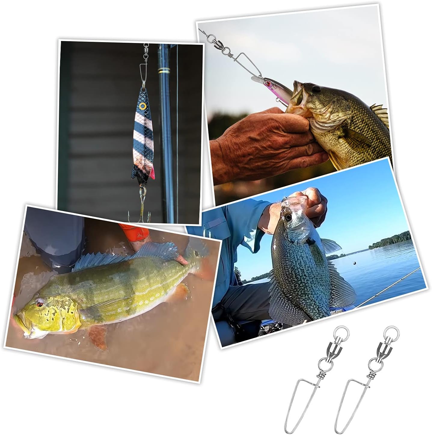 ZASIE High Strength Fishing Swivel with Snap, Ball Bearing Fishing Snap Swivels Fishing Tackle for Freshwater and Saltwater Fishing Terminals : Sports & Outdoors