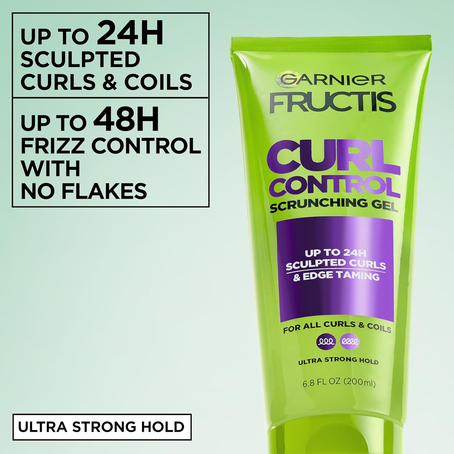 Garnier Fructis Style Curl Scrunch Controlling Gel for Shape & Shine, 6.8 Fl Oz, 3 Count (Packaging May Vary)
