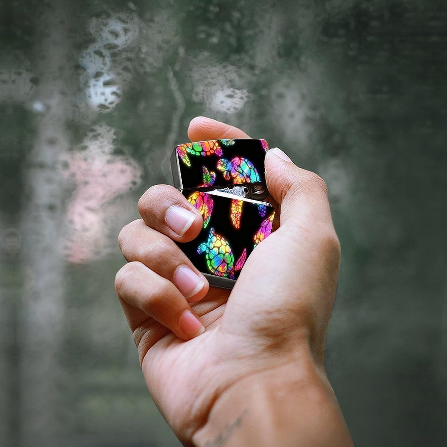 Rainbow Turtle Lighter Case Cover Holder Lighter Sleeve