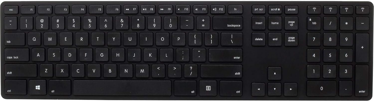 Matias FK416BT Wireless Bluetooth Keyboard with Numeric Keypad and 4-Device Sync for Windows PC (Black