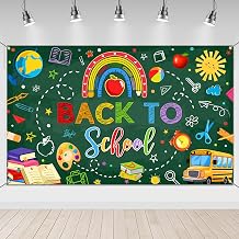 Back to School Backdrop Banner Back to School Decorations Supplies 6x3.6ft