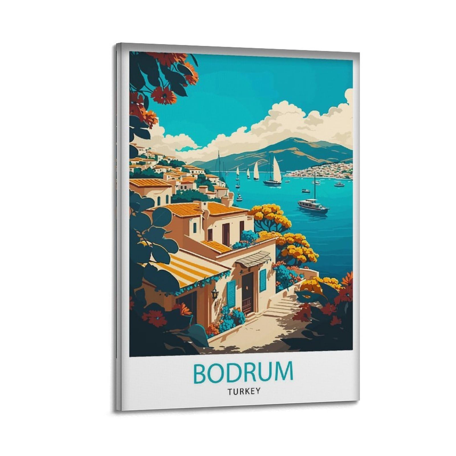 xiaoxiaoshen Bodrum Turkey Travel Ar Canvas Poster Wall Art Prints Room Aesthetic Murals Bedroom And Living Decorations 12x18inch(30x45cm)