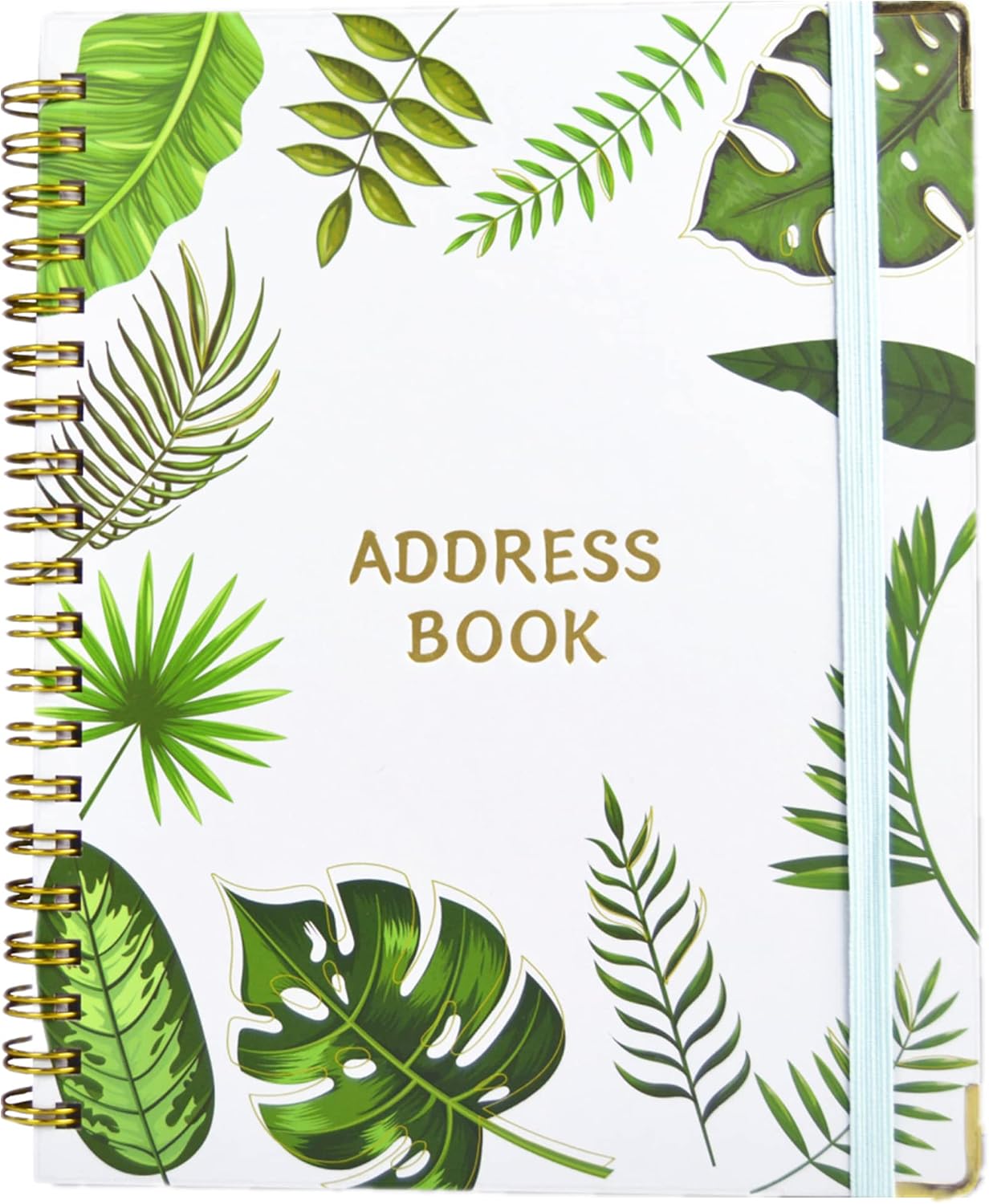 MUKOSEL Telephone Address Password Book with Alphabetical Tabs, Spiral Hardcover Contacts Organizer with Back Pocket for Office Home Supplies, 5.7 x 7.2 Inch