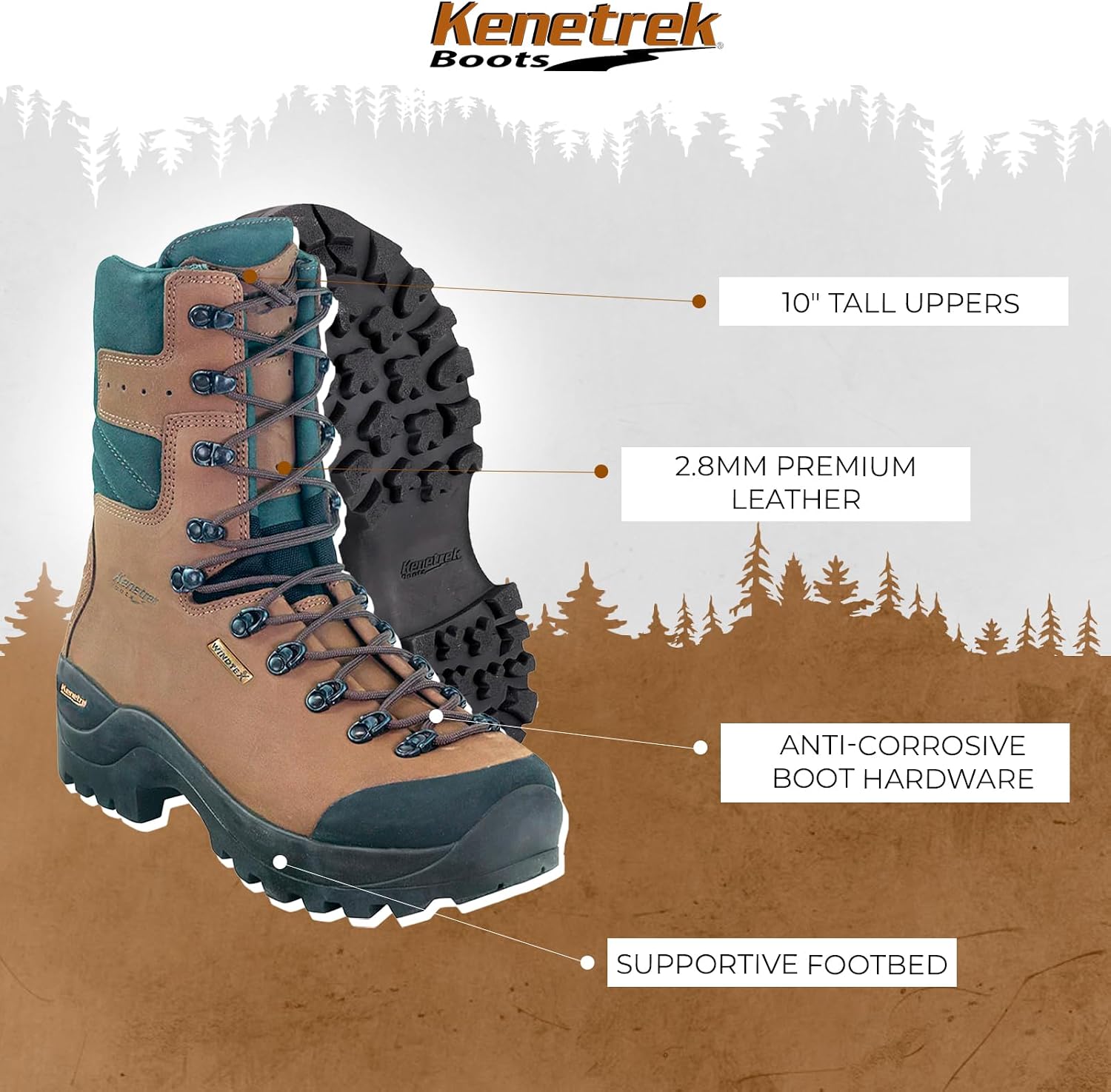 KENETREK Men's Mountain Guide 400 Hunting Boots