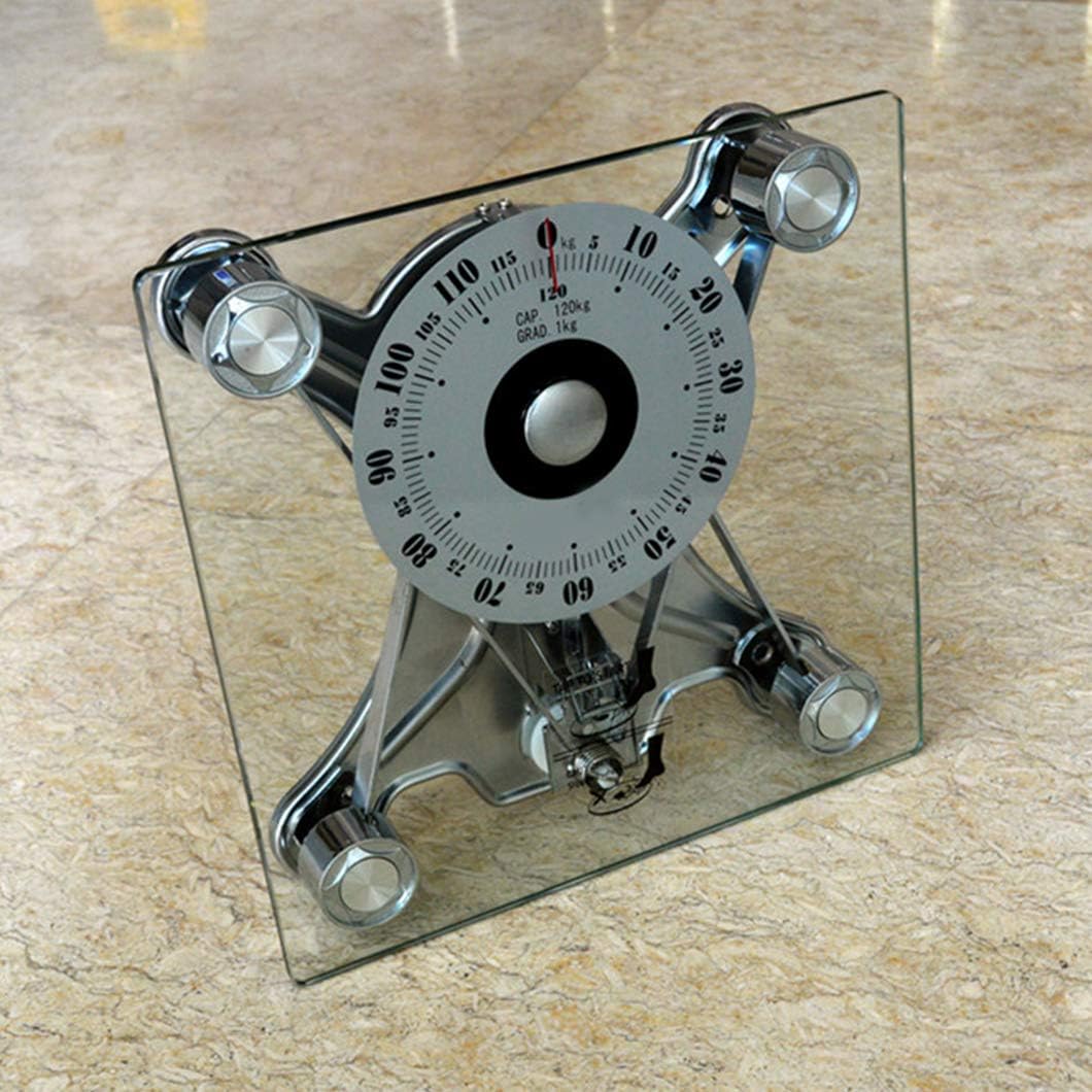 Mechanical Bathroom Scale,Easy to Read 8Mm Tempered Glass, Personal Weighing Scale, 120Kg