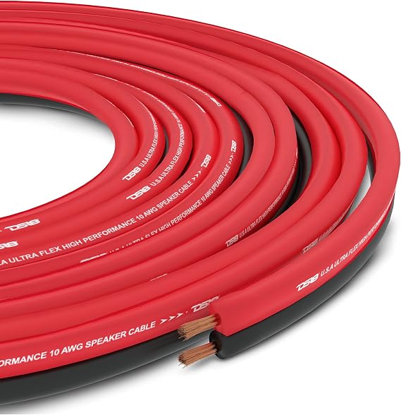 DS18 SW-16GA-100RB 16-GA Ultra Flex Speaker Wire Red and Black 100 Ft - Speaker Cable for Audio Applications