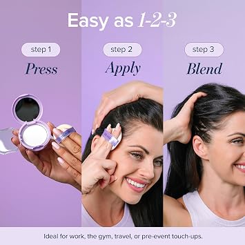 Truhair Non Aerosol Dry Shampoo Pressed Refresh Compact, Oil Absorbing | Plant Based Fibers & Protein, Refreshes Hair Between Washes, Travel Size Compact with Mirror & Puff, 0.49 Oz
