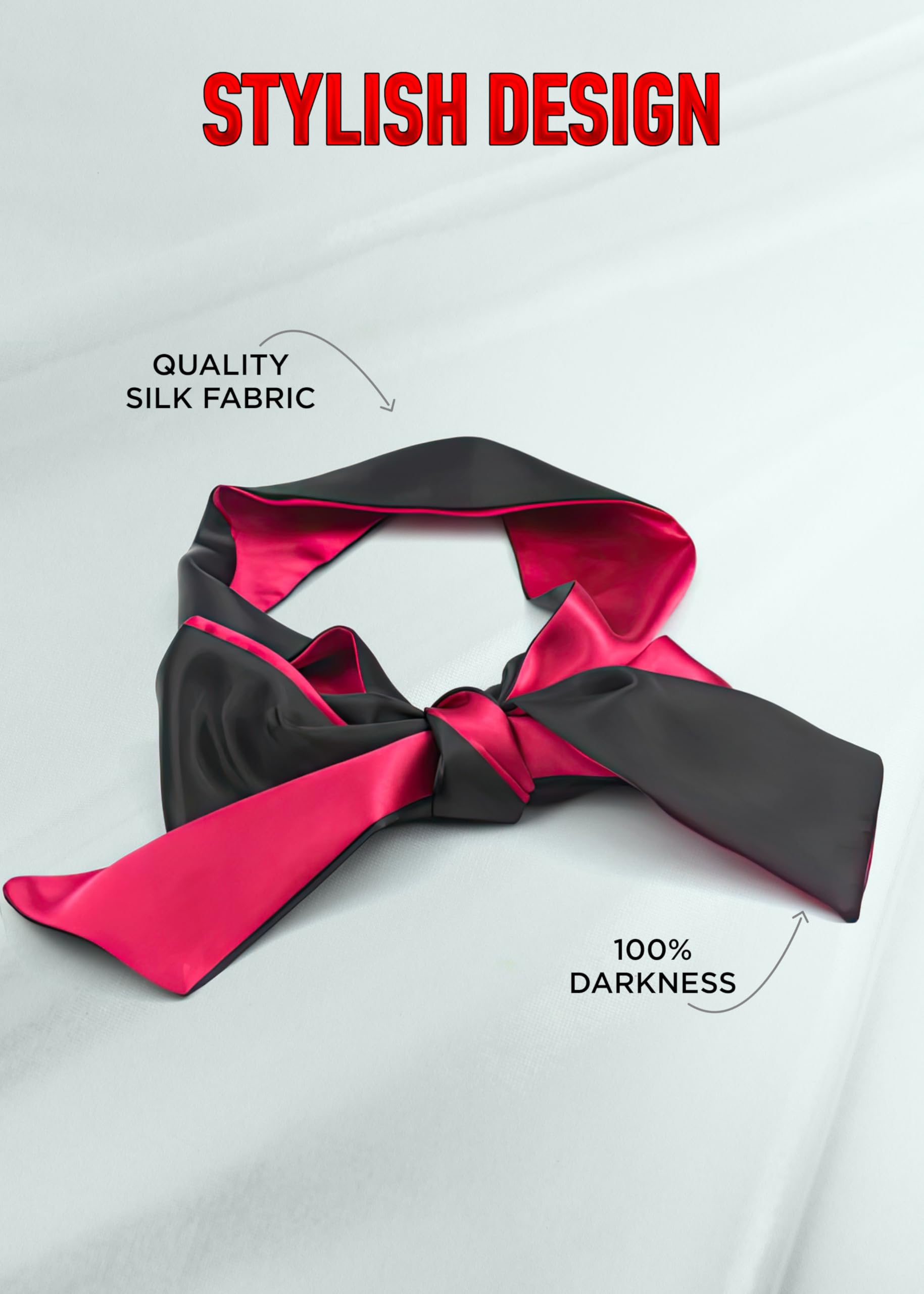 BDSM Adult Spanking Feather Tickler 16 inch Sex Blindfold Eye Mask 59" for Sex Play, Sexy Bondage Restraints Fetish Toys - 2pcs Sex SM Starter Kit: Red Black