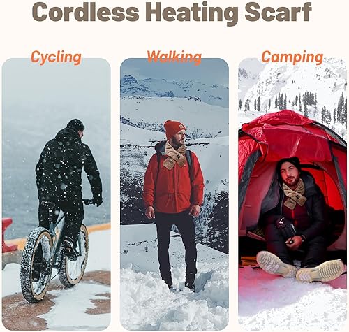 Miniatura 2 de Bufanda térmica eléctrica, almohadilla térmica para el cuello para aliviar el dolor de cuello, envoltura portátil para el cuello con banco de