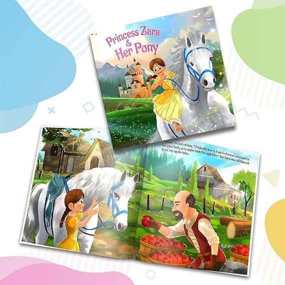 Personalized Story Book by Dinkleboo - The Princess and Her Pony - for Girls Aged 0 to 8 Years Old - A Story About Your Daughters Adventure with Her Pony - Soft Cover (8x 8)