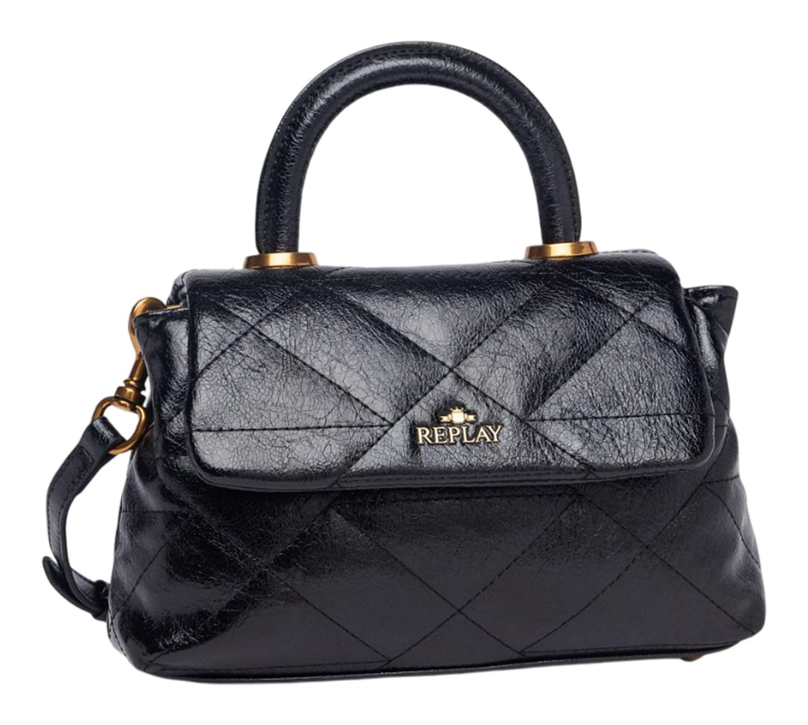 Replay Women's Handbag Small, 0098 Black, UNIC