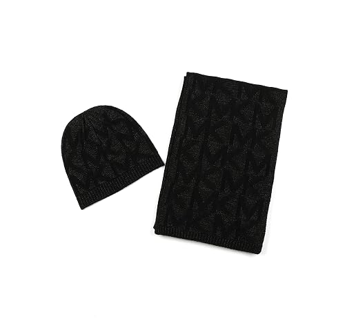 Michael Kors Womens Metallic Beanie & Scarf Set, Stylish &
