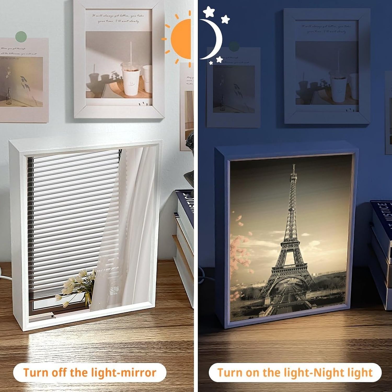 Paris Tower Vanity Mirror with Lights Lighted Makeup Mirror with 3-Color Lighting Dimmable LED Makeup Mirror for Vanity Desk Tabletop Bedroom Dressing Room image 3