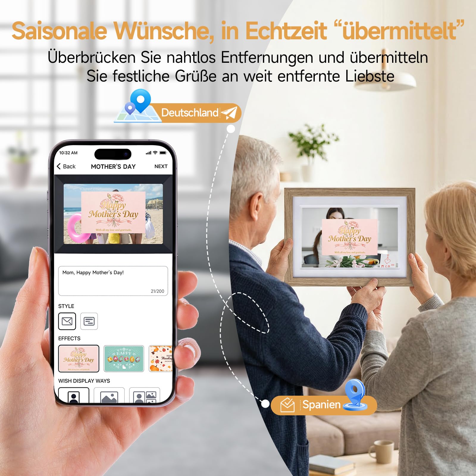 Rollei Smart Frame WiFi 1010 Digitaler Bilderrahmen 10,1 Zoll Frameo Digital Photo Frame 1280x800 IPS Touchscreen 32GB Speicher Holzoptik Eiche Digitaler-Bilderrahmen-Digital-Elektronischer-Fotorahmen