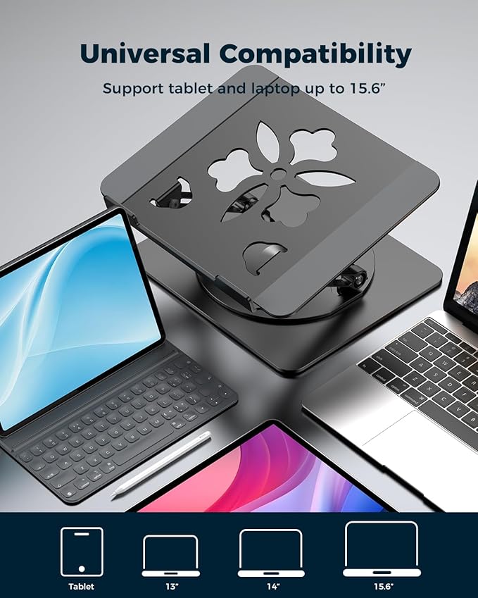 Soporte para Laptop Aoviho 360° Aluminio Ajustable Plegable Púrpura miniatura 8