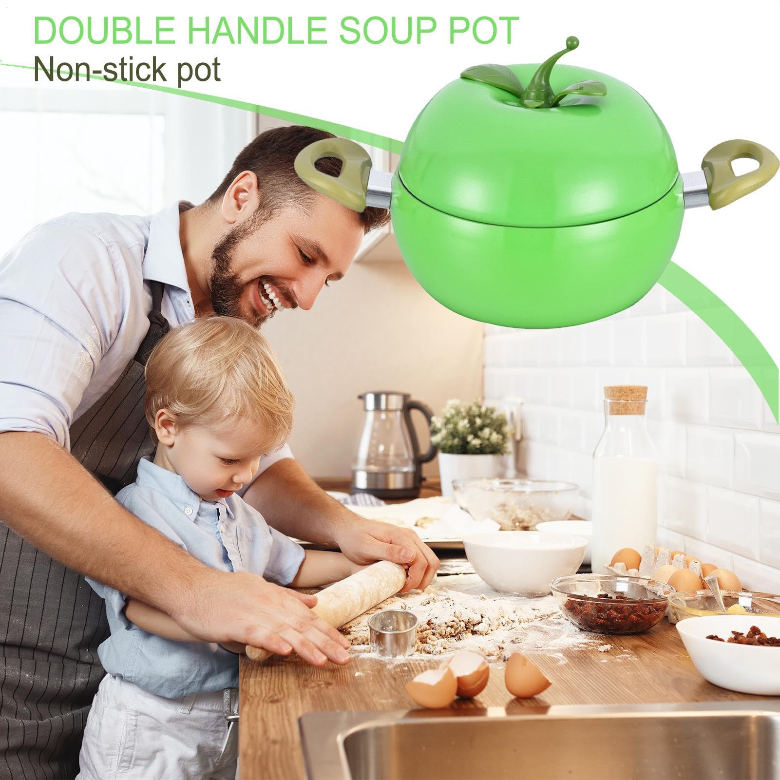 Pentola Per Sugo Con Coperchio Pratico Design Multiuso A Forma Di Frutta | Pentola Con Fondo Ideale Per Pasta, Zuppa, Spaghetti, Uso In Cucina Domestica E Ristorante