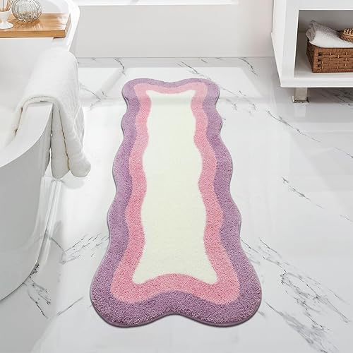Miniatura 20 de HAOCOO Alfombras de baño naranja antideslizantes lavables, alfombra de baño de felpa suave de forma irregular antideslizante, alfombra de microfibra