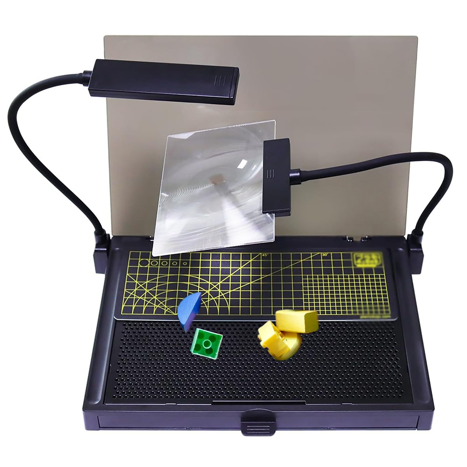 Tavolo da lavoro portatile per modellismo, banco da lavoro portatile con luce LED, ideale per assemblaggio e artigianato con taglio ad alta precisione, per hobbisti e professionisti