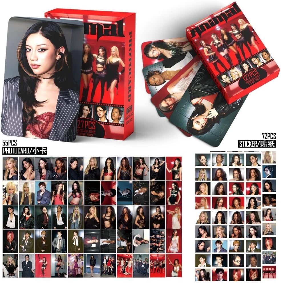 KATSEYE Animal Lomo Cards Set,127PCS Kpop Photocards & Stickers,Animal Wild Album Merch for Fans Collection Gift