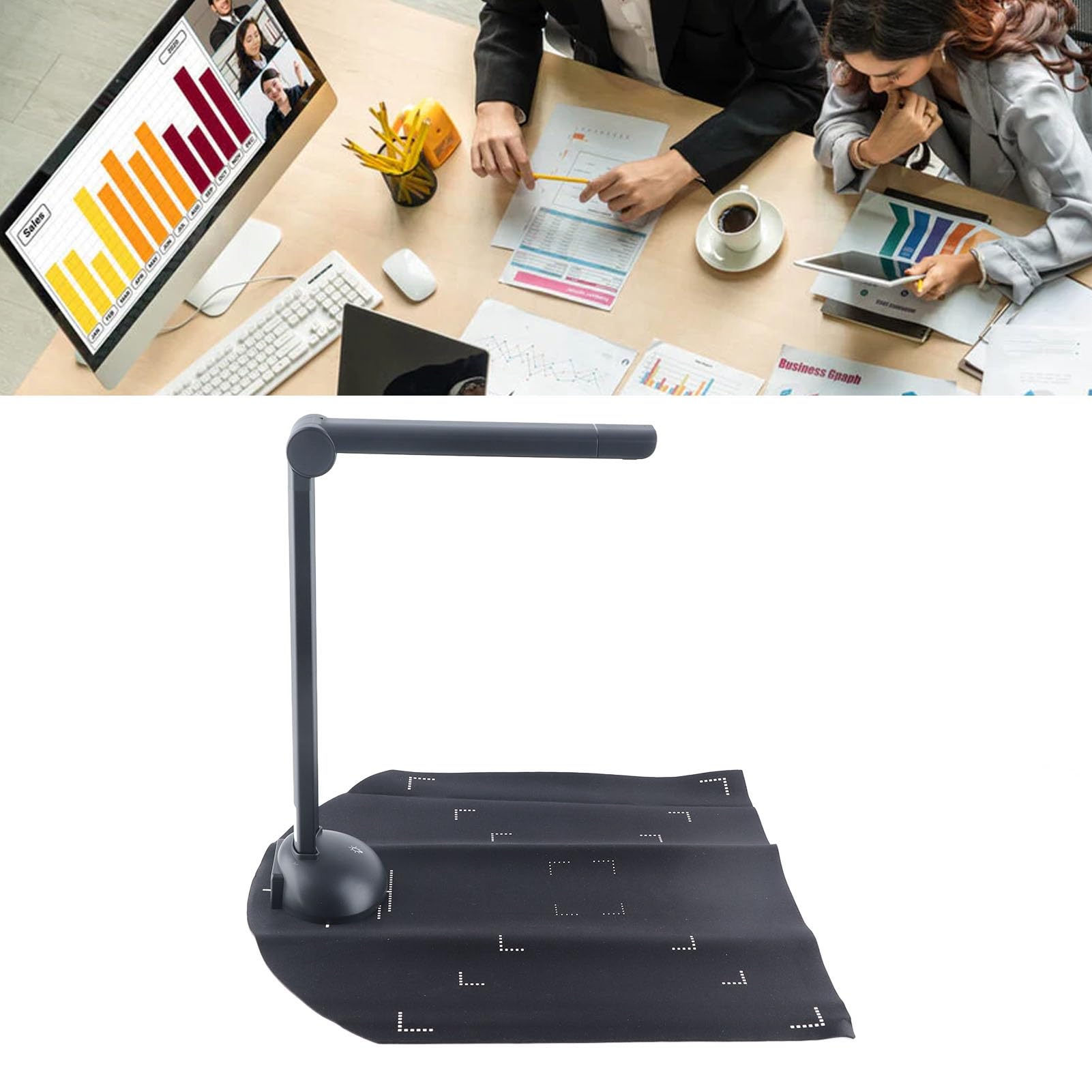 Skaner Książek 10 MP z projekcją OCR w Czasie Rzeczywistym, Składany Przenośny Aparat Dokumentacyjny USB Skaner do Domu, Nauczyciela i Firmy.Kamera Dokumentacyjna, Skanowanie 1