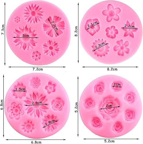 Vista 66 de Zixiang Molde de caramelo de flores de rosa, moldes de fondant de hojas, moldes de flores de peonía, moldes de silicona para azúcar, manualidades