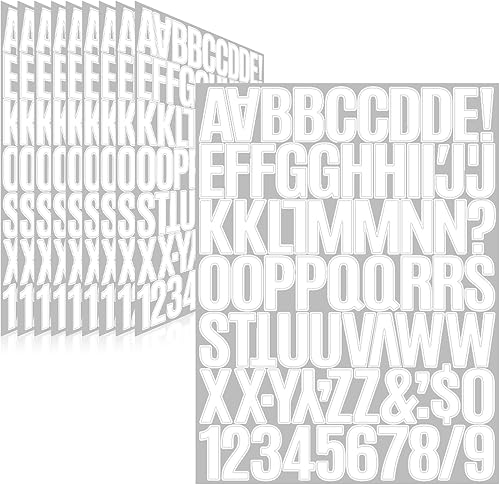 Vista 169 de Calcomanías de letras, 300 piezas, 30 hojas, vinilo autoadhesivo, impermeable, números de buzón, alfabeto para buzón, ventana, puerta, letrero, Negro