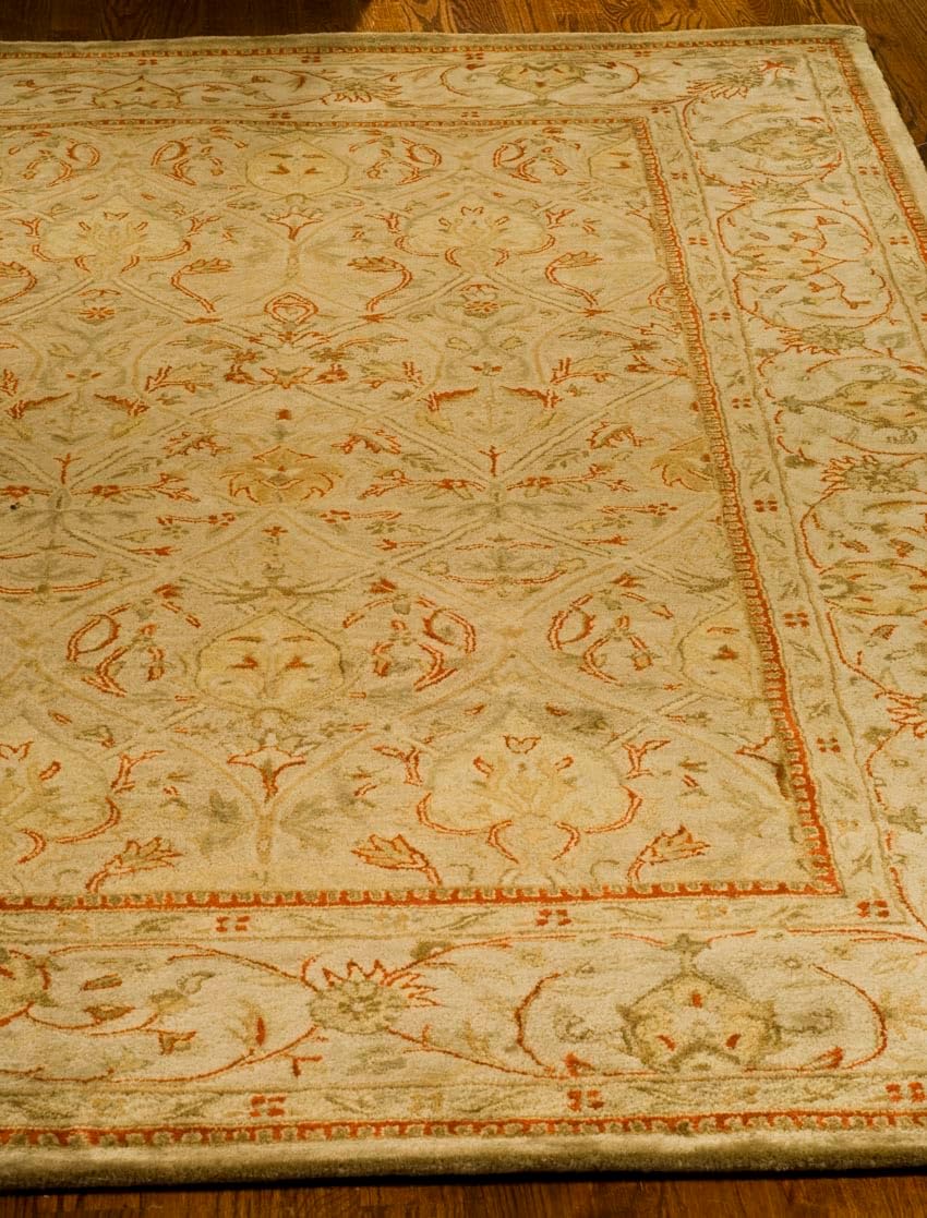 SAFAVIEH Persian Legend Collection Area Rug - 6' x 9', Moss & Beige, Handmade Traditional Wool, Ideal for High Traffic Areas in Living Room, Bedroom (PL819G)