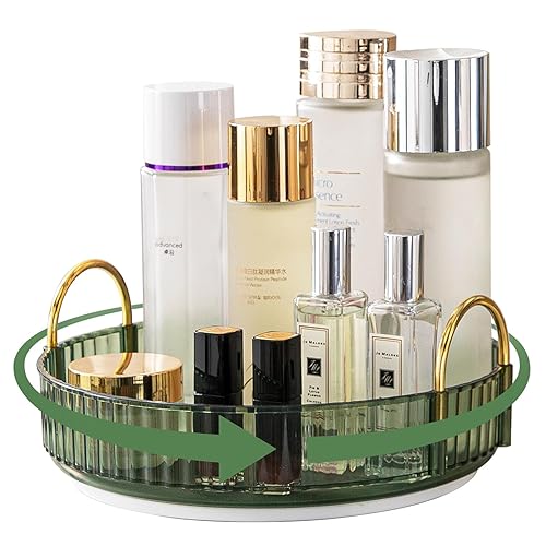 Organizador de maquillaje para tocador, organizador de baño giratorio de 360 para encimera, organizador de cuidado de la piel de alta capacidad,