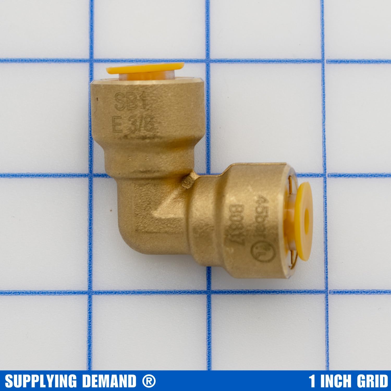 Supplying Demand SB1 3/8 Inch 90 Degree Elbow Quick Connect HVAC Brass Coupler Fitting