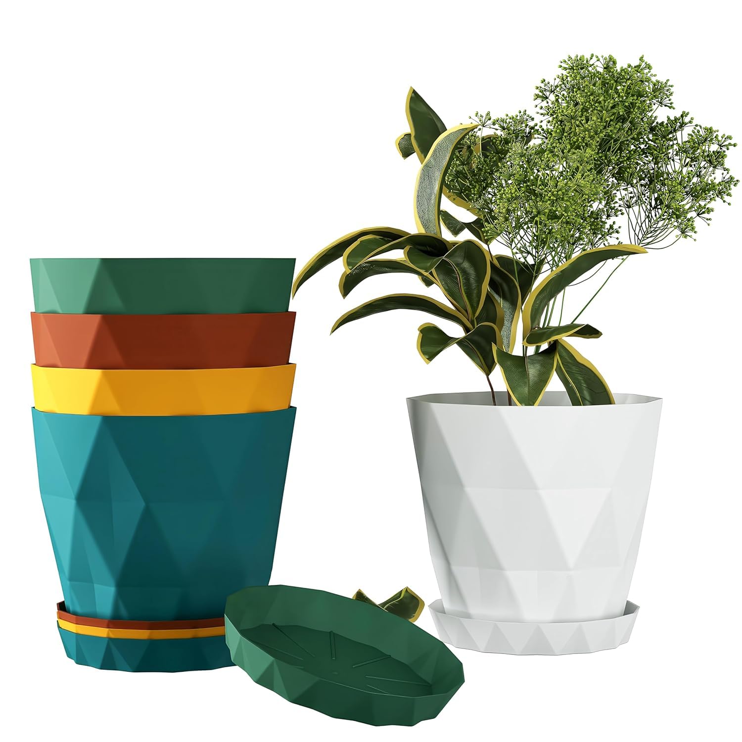 petrickenterprise SET of 5 | 6.5 Inch Flower Pots for Home Decoration, Flower Pots for Garden Plants, Gardening Pots, Big Pots for Plants, Plastic Flower Pot, Indoor Plant Pots, Pots for Plants (B0D9P5KD7H) Amazon Price History, Amazon Price Tracker