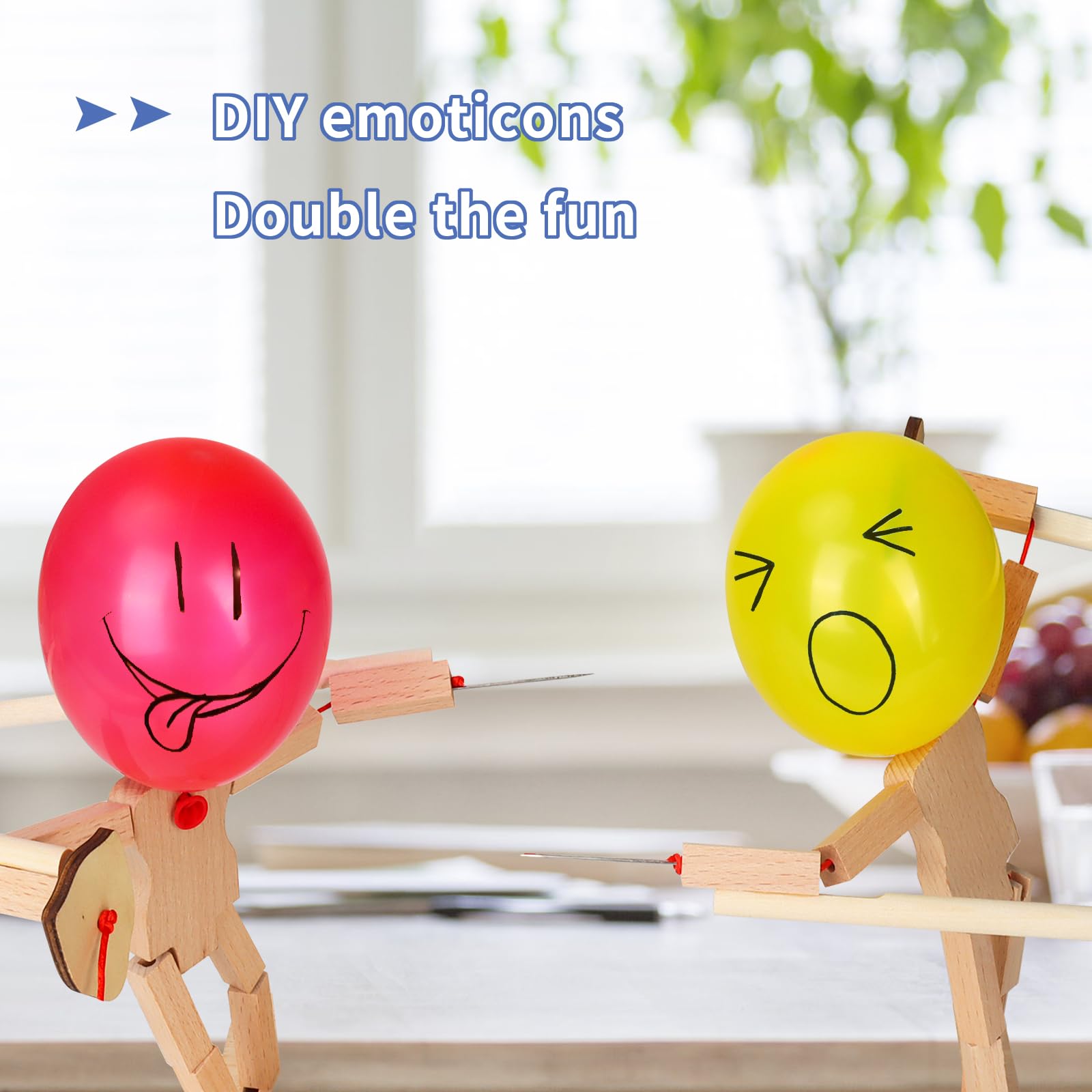 Balloon Bamboo Man Fight Game Jeu de combat en bois avec 50 ballons, poupées en bois faites à la main, jeux de table pour fêtes, jeux en famille Balloon Bamboo Man Fight Game Jeu de combat en bois avec 50 ballons, poupées en bois faites à la main, jeux de table pour fêtes, jeux en famille