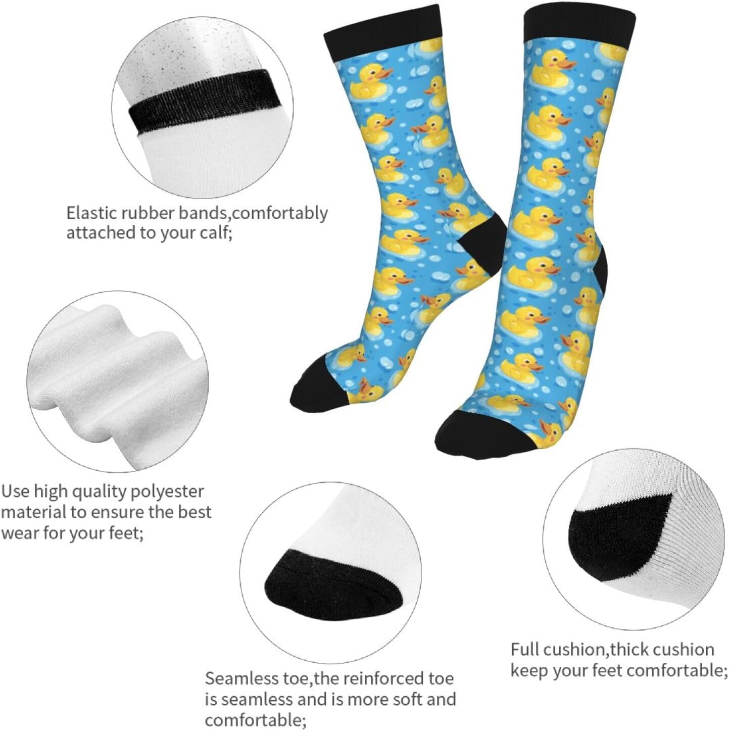 Funny Rock Panda Novelty Socks Casual Athletic Crazy Crew Socks For Women Men Gifts - Image 7