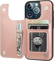 Vista 1 de ONETOP - Funda tipo cartera compatible con iPhone 13 Pro con soporte para tarjetas, funda de piel sintética con ranuras para tarjetas, doble cierre