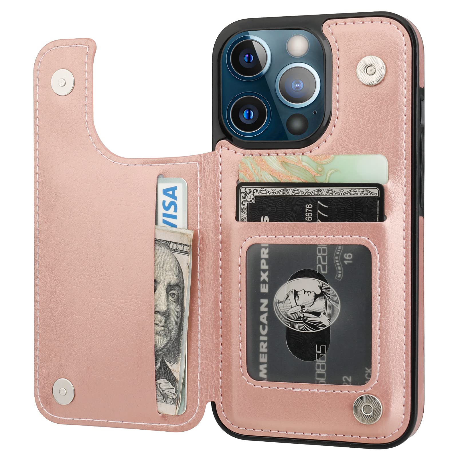 ONETOP Compatible with iPhone 13 Pro Wallet Case 