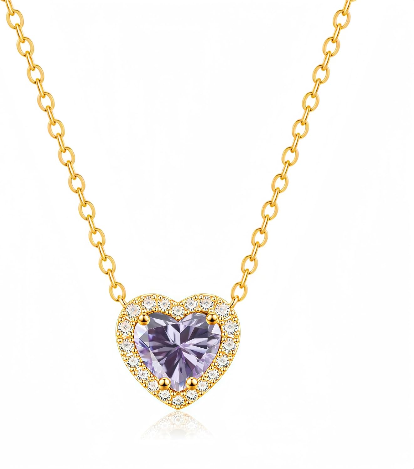 Heart Birthstone Necklace for Women, Birthday Jewelry Gifts