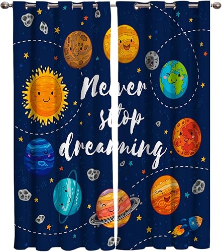 FortuneHouse Cortinas opacas térmicas, con ojales de metal sólidos, diseño de dibujos animados, para dormitorio, sala de estar, 40 x 63 pulgadas, 2