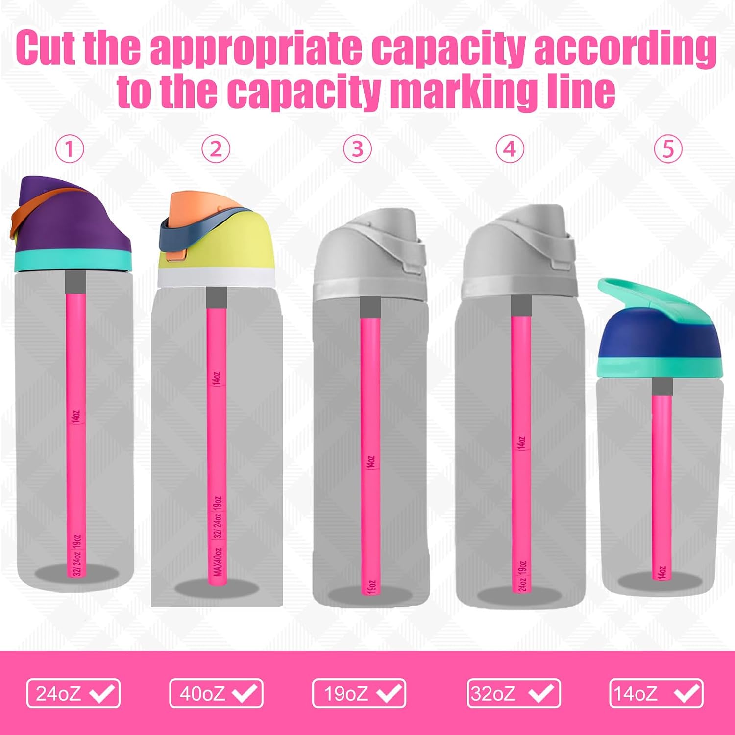 6pcs Straw Replacements for Owala FreeSip Kids 16 oz, with Cleaning Brush