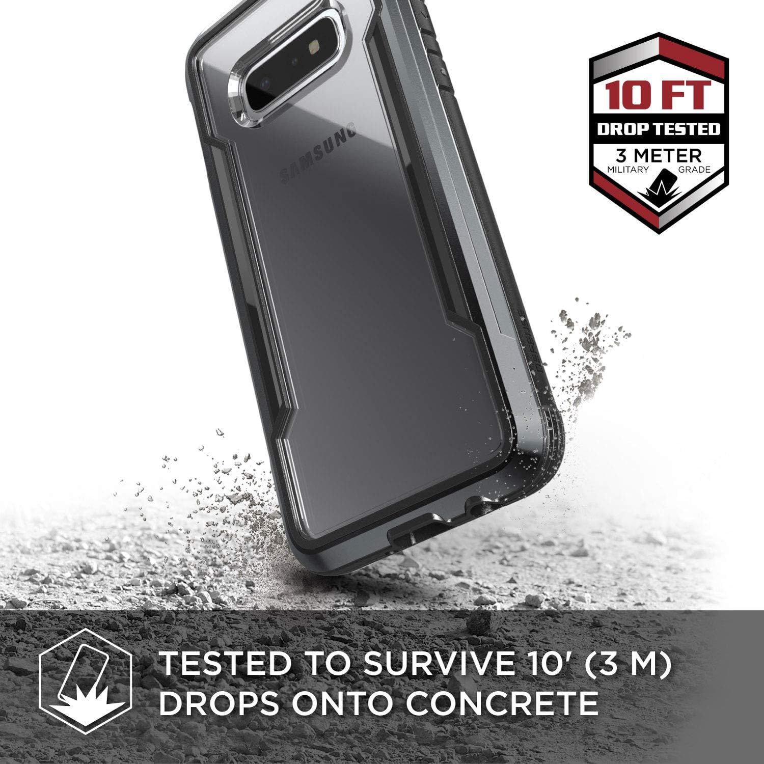Raptic Shield, Samsung Galaxy S10e (Formerly Defense Shield) - Military Grade Drop Tested, Anodized Aluminum, TPU, and Polycarbonate Protective Case, Samsung Galaxy S10e, Black
