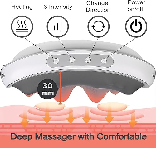Miniatura 2 de Cinturón de masaje abdominal inalámbrico, máquina de vibración adelgazante portátil con doble rotación y calefacción, 3 modos de masajeador de