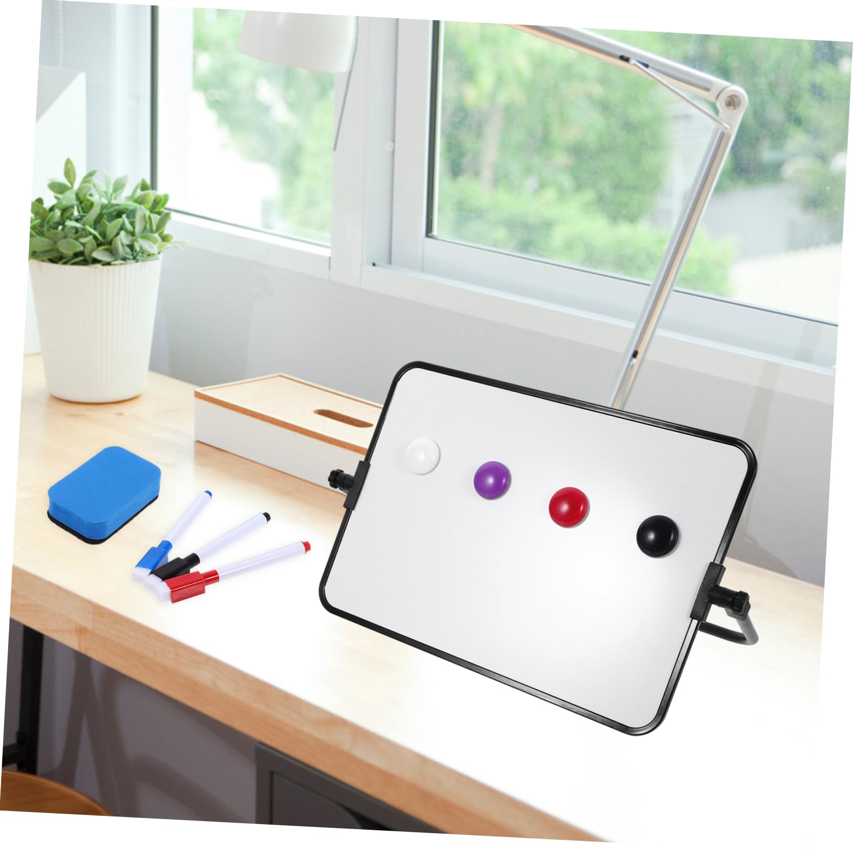 MAGICLULU Lavagna Bianca Cancellabile Secco Lavagna Supporto Per Appunti Da Tavolo Per Disegno e Scrittura Pratica Per Ufficio e Casa Leggera e Portatile