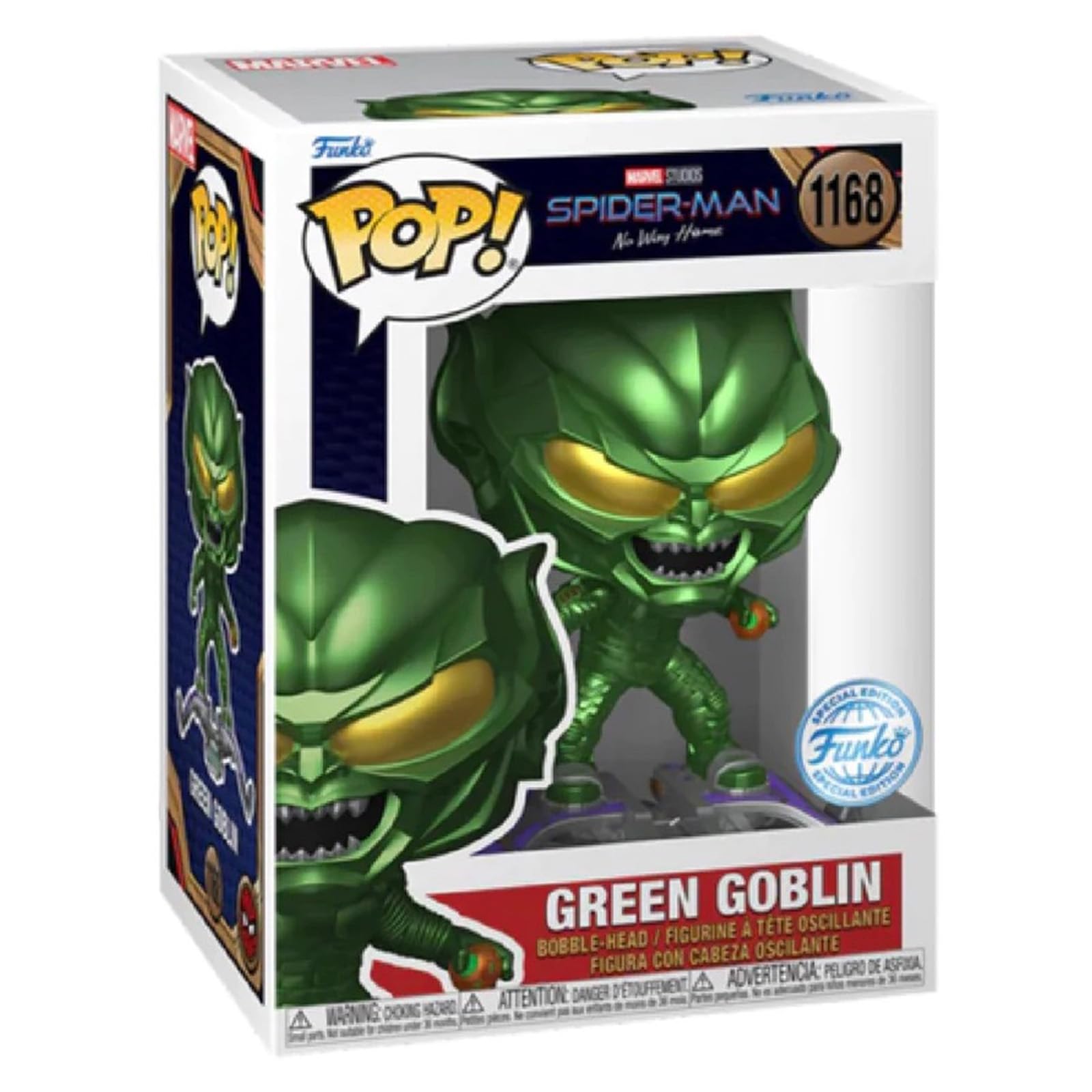 Pop! Marvel: Spider-Man: No Way Home - Green Goblin Special Edition Metallic Exclusive #1168 (Special Edition Sticker)