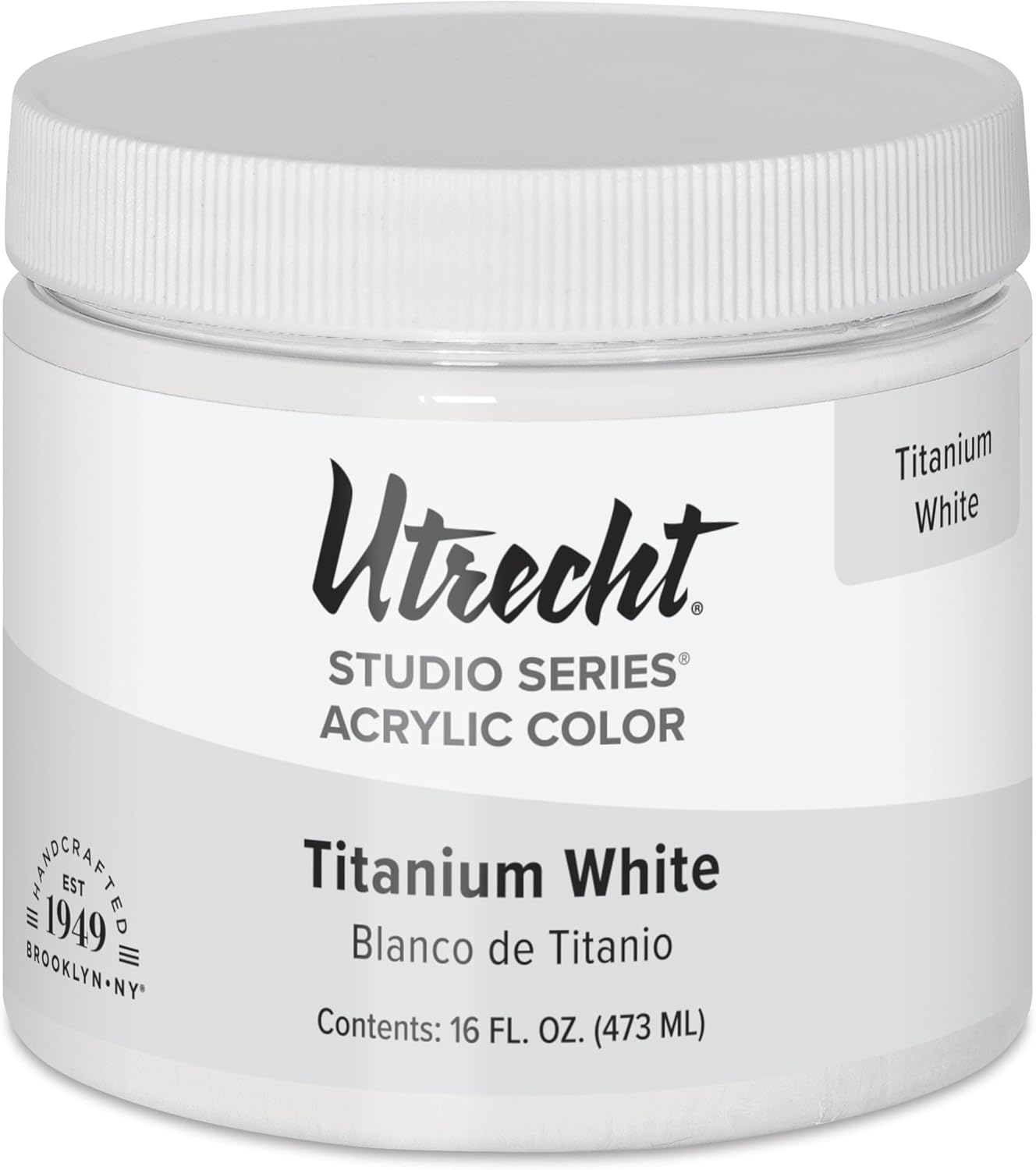 Utrecht Studio Series Acrylic Paint - Titanium White, 473 ml Jar