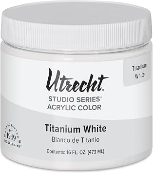 Utrecht Studio Series Acrylic Paint - Titanium White, 473 ml Jar