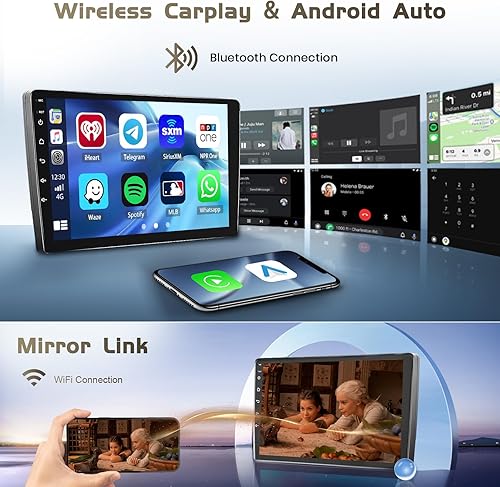 Miniatura 10 de Roinvou Estéreo de coche Android para Honda Pilot 2006-2008, radio de coche inalámbrica integrada CarPlay con Android Auto, pantalla táctil de 9