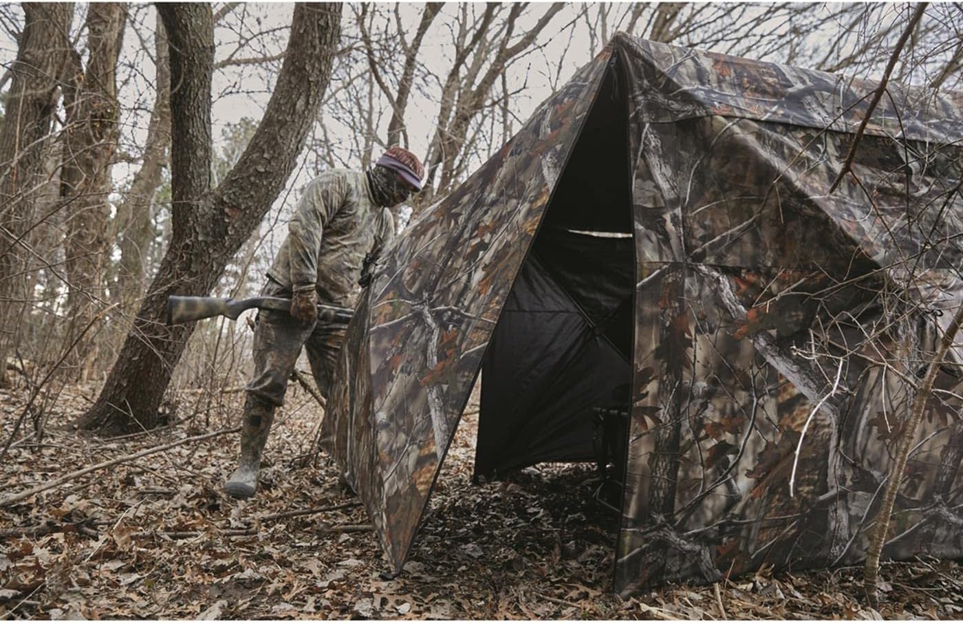Guide Gear Silent Adrenaline Pop-Up Hunting Ground Blind for Deer, Duck, and Turkey Hunting, 2-Person Tent