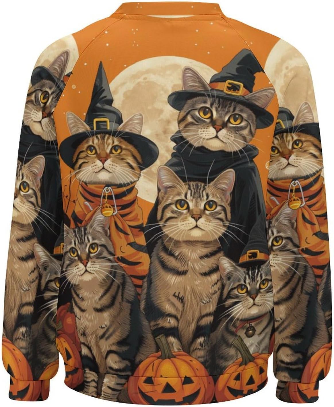 Sweatshirt for Women Halloween Cat Print Crewneck Casual Vacation Trendy Fashion Funny Warm Long Sleeve Shirts - Image 5