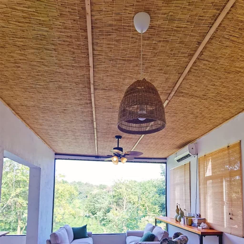 Rotolo di recinzione in bambù per balcone e giardino, altezza 1,4 m, ombra naturale per esterni, per villa patio, ecologico, per cortile e terrazza.