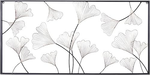 Deco 79 Decoración de pared floral de metal, 48 x 3 x 24 pulgadas, dorado